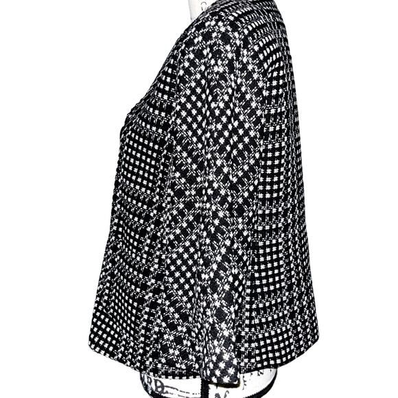 Larry Levine black & white woven dress jacket 10 - Picture 2 of 6